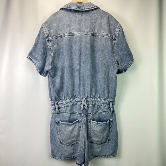 Good American Weightless Jumpsuit Denim Romper One Piece Size 2 - Picture 8 of 11